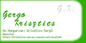 gergo krisztics business card